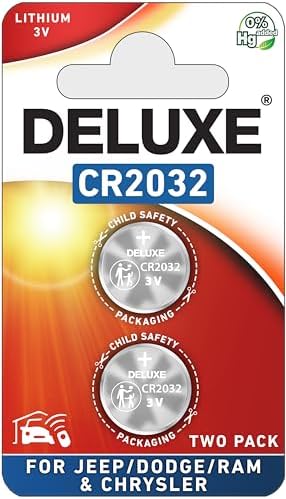 Key Fob Replacement Batteries for Jeep Dodge Ram Chrysler (Cherokee Caravan Town & Country Charger Compass Durango Challenger Journey Renegade Pacifica Patriot) Remote Fobik (2-Pack) (Check Fit Guide)