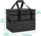 YARWO Large Slow Cooker Travel Bag Compatible with Crock-Pot/Hamilton Beach 8-10 Quart, Double Layers Slow Cooker Carrier Case for Kitchen Appliance and Accessories, Upgraded Version, Black (Bag Only)