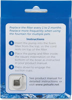 PetSafe Drinkwell Replacement Foam Filters Compatible Ceramic and Stainless Steel Pet Fountains, for Water Dispensers for Dog, 2 Count Pack - PAC00-13711, White (Pack of 2)