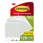 Command 15 lb Large Picture Hanging Strips 120 Pairs, (240 Command Strips) Damage Free Hanging Picture Hangers, No Tools Wall Hanging Strips for Christmas Decorations