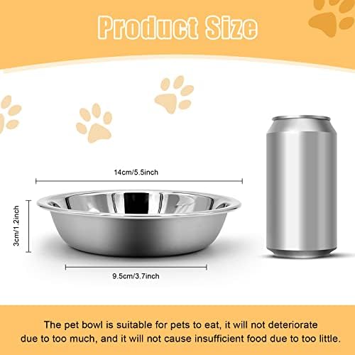 5 PCS Cat Bowls Whisker Friendly, Shallow Wide Flat Cat Food Bowls Stainless Steel,Metal Cat Dishes Whisker Fatigue Relief,Replacement Basic Cat Plates for Elevated Stand,Dishwasher Safe…