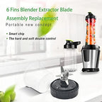 6 Fins Blender Extractor Blade Assembly Fits for Ninja 16oz Cup Replacement Compatible with Nurti Ninja BL660 BL663 BL663CO BL665Q BL770 BL770A BL771 BL771C BL772 BL773CO BL780 BL740