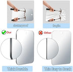 Shower Mirror Fogless for Shaving, Medium 8 in x 6 in Mirror for Wall Hanging, Frameless Portable Travel Camping Mirrors Shatterproof Handheld Locker Shave Mirror Makeup Plastic Anti Fog Free Bathroom