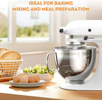 Cofun Stainless Steel Mixer Bowl For Kitchenaid Tilt-Head Stand Mixers 4.5-5 Quart, 5 qt Mixing Bowl Replacement For Kitchen aid With Anti-slip Handle, Polished