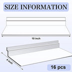 4 x 10 Inch Slatwall Shelves Hanging Slatwall Accessories Clear Slatwall Shelf Plastic Shelves for Wall, Home Shoe Stores Boutiques Supplies (Clear, 16 Pack)