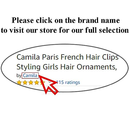 Camila Paris CP3375 French Hair Barrettes Clips for Women, Handmade, Girls Side Slide-in Barrette Clip, Hair Accessories for Women. Strong Hold No Slip Grip Fashion Durable Styling, Made in France