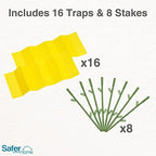 Safer Brand Home SH5026-3SR Houseplant Sticky Stake Insect Traps for Indoor Plants - 48 Traps Included - Controls Aphids, Whiteflies, Fruit Flies, Fungus Gnats, and Other Insects