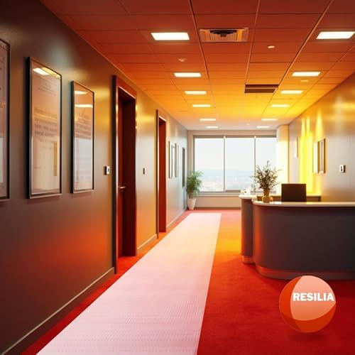 RESILIA Industrial Deep Pile Carpet Runner - Crosshatch Pattern Non Slip Carpet & Rug Protector Mat, Waterproof Clear Plastic Vinyl Floor Covering, 24 Inches Wide x 25 Feet Long