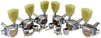 Guyker 3x3 Vintage Style Locking Guitar Machine Heads – 1:15 Ratio Lock String Deluxe Tuning Key Pegs Tuners Set Replacement for Electric, Acoustic or Folk Guitars - Chrome