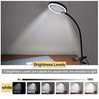 LED Magnifying Lamp with Clamp, Raweao 3X Lighted Hands Free Magnifying Glass with Light for Reading, Seniors, Hobbies, Craft