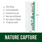 Garsum Window Fly Traps Indoors, Fly Paper Sticky Strips, Non-Toxic Clear Fly Catcher, Fly Killer for Home Window Decal 24 Traps