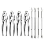 Crab Leg Crackers and Picks, Set of 4 Easy-to-Use Lobster Crackers & Stainless Steel Lobster Picks, Crab Crackers and Tools, Seafood Tool Kit by Smedley & York