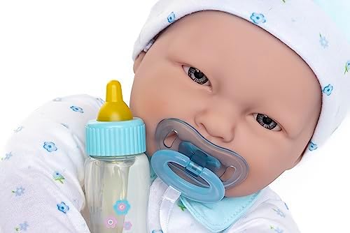 Caucasian 20-inch Large Soft Body Baby Doll | JC Toys - La Baby | Washable |Removable Blue Outfit w/ Hat and Pacifier| For Children 2 Years +