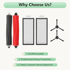 Replacement Parts Fit For Roborock Q5 Pro Q5 Pro+(Plus) Q5 Max+(Plus) Q5 DuoRoller+(Plus) Q8 Max Q8 Max+(Plus) Robot Vacuum Cleaner Accessories Kits. Dual Main Roller Brush, Washable Filter,Side Brush