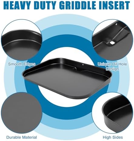 LS'BABQ Griddle Plate for Ninja Woodfire OG700/OG701 Grill Series, XSKGRDPLT Woodfire OG701, Premium Non-Stick Flat Top Cooking Surface Griddle, 15" x 11" Foodi Griddle Pan for Ninja Grill Accessories