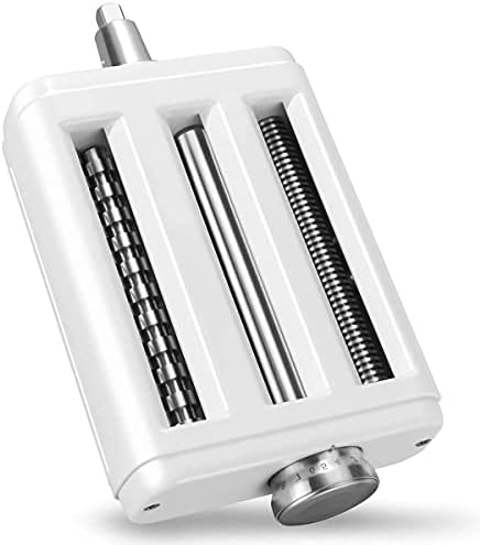 Pasta Maker Attachment for Kitchenaid Mixers, Noodle Maker 3 in 1 Set of Pasta Sheeter Fettuccine Cutter Spaghetti Cutter and Cleaning Brush, Kitchen aid Mixer Accessories White