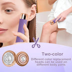 Facial Hair Remover for Women, Painless Rechargeable Hair Removal Device, Comes with 2 Replacement Heads, Portable Electric Shaver/Razors for Face, Chin, Upper Lip, arms (Orange)