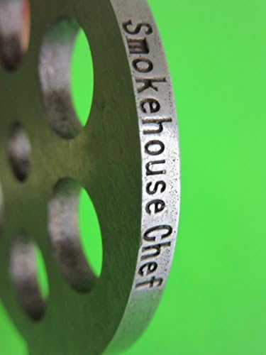 Replacement meat grinder plate. For many Waring Pro, Rival, Deni, Game Winner etc. Plate is 2 1/8" 53mm wide. PLEASE MEASURE BEFORE ORDERING. Does not fit Kitchenaid (1/8" 3 mm)