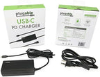 Plugable USB-C Chromebook Charger Replacement, 60W Type C Charger for Laptops, Compatible with USB-C Google Chromebooks Including Samsung, HP, Dell, Lenovo, Acer, Asus