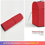HOMEST Stand Mixer Dust Cover Compatible with KitchenAid 6/7/8 Quart Bowl Lift, Zipper Pocket for Various Kitchen Appliance Accessories, Red (Patent Design)