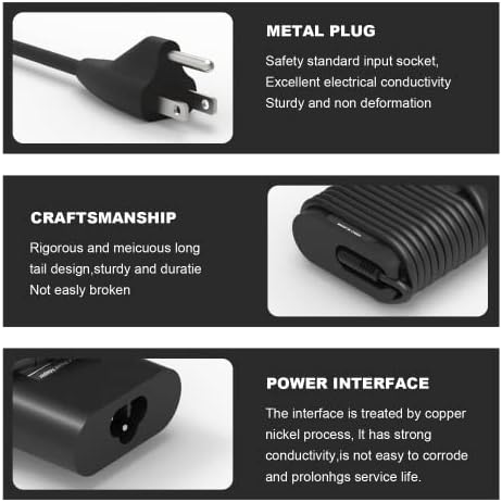 65w 45w USB-C Type C Laptop Charger Replacement for Dell Latitude 7275 7370 5420 5285 5290 5520 XPS 13 9250 9360 9365 9370 9380 9350 9550 Chromebook 3100 3400 5190 la65nm170 02YK0F Adapter Power Cord