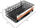 INCLY 4 Pack Pegboard Baskets Bins Set, 4 Size Square Style Black Metal Wire Basket for Any Peg Board Organizing Tools, Pegboard Accessories for Workbench Garage Wall Storage Attachments