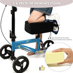 Knee Scooter Cushion 2" thick Memory Foam Knee Scooter Pad for Comfort w/Removable Cover Walker/Roller Accessories fits Most Models (Black)