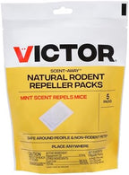 Victor M805 Scent-Away Natural Rodent Repeller – Peppermint Oil Mouse and Rat Repellent – 5 High-Strength Rodent Repelling Sachets Included