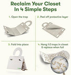 BugMD Clothes Moth Boss Traps (6 Count, White) - Sticky Glue Bug Repellent Pheromone Attractor for Closets Wardrobes Cabinet Drawers, Moth Balls for Closet, Moth Traps with No Harsh Chemicals