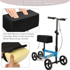 Knee Scooter Cushion 2" thick Memory Foam Knee Scooter Pad for Comfort w/Removable Cover Walker/Roller Accessories fits Most Models (Black)