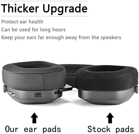 HS80 RGB Thicker Upgrade Quality Earpads - Replacement Ear Cushion Cup Compatible with Corsair HS80 RGB Wireless Headphone, High-Density Noise Cancelling Foam，Added Thicknes (Black Fabric)