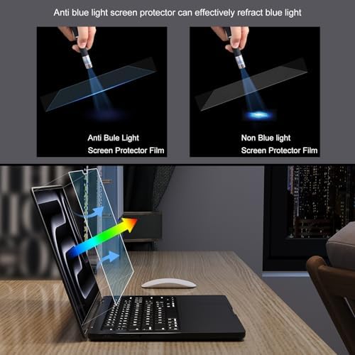 Screen Protector for 2024 MacBook Pro 14 inches M4 Chip A3112 A3185 A3401 Clear Anti Blue Light Scratch 5H Hardness Filter Laptop Protector Accessories