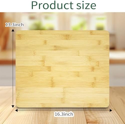 Air Fryer Accessories for Ninja Foodi DT251 DT201 SMART Countertop Convection Toaster Oven,14.7"×11.5" Bamboo Cutting Board With Heat-Resistant Non-Skid Silicone Feet,100% Organic Bamboo