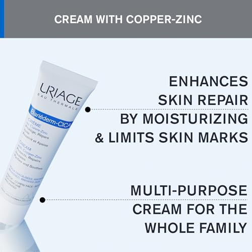 Uriage Bariederm Cica-Cream | Face and Body Cream that Protects & Repairs Irritated Skin | With Hyaluronic Acid, vitamin B5, Copper and Zinc: Relieves Discomfort, Rash Relief | Every Day SOS Cream