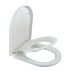 ECOSPA Family Toilet Seat D Shap with Removable Child Seat, Soft Close Quick Release, Easy Top & Bottom Mounting with Adjustable Hinges in White