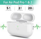 Wireless Charging Case Replacement Compatible with AirPods Pro 1st & 2nd Generation, AirPods Pro 1st & 2nd Charger Case with Bluetooth Pairing Sync Button - No Earbuds