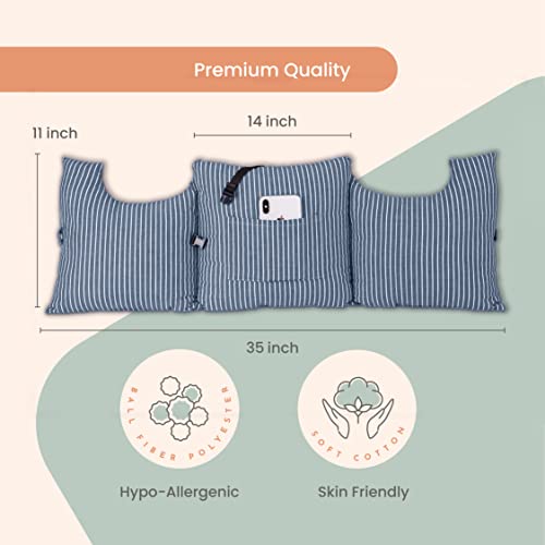 MOYOAMA Post Mastectomy Pillow - Recovery After Breast Cancer Surgery, Breast Augmentation - Lightweight Post Surgery Pillow with 4 Built-in Pockets to Support Healing - Breast Cancer Gifts for Women