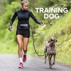 Hands Free Dog Leash with Pouch, Retractable Bungee with Double Padded Handles, Dog Waist Leash for Dog Walking, Dog Leashes with Bungee for Medium & Large Dog, Dog Walking Accessories