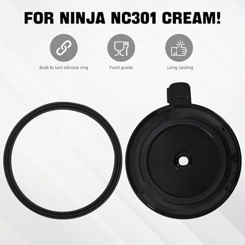 For NC301 Ice Cream Maker Outer Bowl Lid Compatible Ninja NC299AMZ/NC301/NC300/NC201/NC101 Series (NO Paddle),Ice Cream Maker Accessories,Replacement Ninja Outer Bowl Lid.