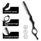 Hair Razors For Cutting Hair 6.89",Professional Hair Styling Thinning Texturizing Cutting Razor with Replacement Hair Razor Blades,Ideal for Salon/Home -11PCS Black
