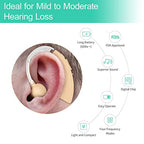 Kituwant Hearing Aid for Seniors and Adults, Digital Hearing Amplifier with Adjustable Volume and Noise Reduction, 500 Hours Per Battery Life and Hearing Aid Cleaning Brush Included