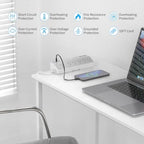Desk Clamp Power Strip Tall, 40W Fast Charging Station,Desk Mount Desk Shelf with 6 Outlets 6USB Ports (2USB C), 10Ft Extension Cord Desk Accessories Home Office Essentials, Fit 2.48" Tabletop Edge