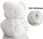 HollyHOME Teddy Bear with Heart Plush Bear That Says I Love You and Blushes LED Stuffed Toys for Girlfriend and Kids Valentine's Day 13 inch White