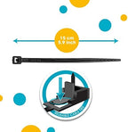 HATSBI. Multipurpose Magnetic Cable Zip Tie Mounts Neodymium Magnets Black (12 Pack). 12 Black Cable Zip Ties Included. Cable Holder for Cable Management. Holds Standard Zip Ties/Cable Ties.
