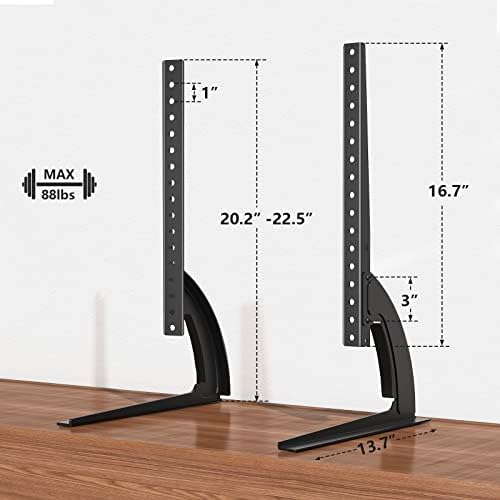TAVR Universal Table Top TV Stand Base/Legs for Most 32 37 40 42 47 50 55 LCD LED Plasma Flat Screen TVs, Height Adjustable Replacement Stand, Holds up to 88 lbs, Max VESA 800x400 mm