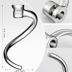 Stainless Steel Spiral Dough Hook Replacement for KitchenAid 4.5-5 Qt. Tilt-Head Stand Mixers.Accessories Compatible for Kitchen Aid K45, K45SS, KN15E1X, KSM75, KSM85PS, KSM88PSQ, KSM90 etc.
