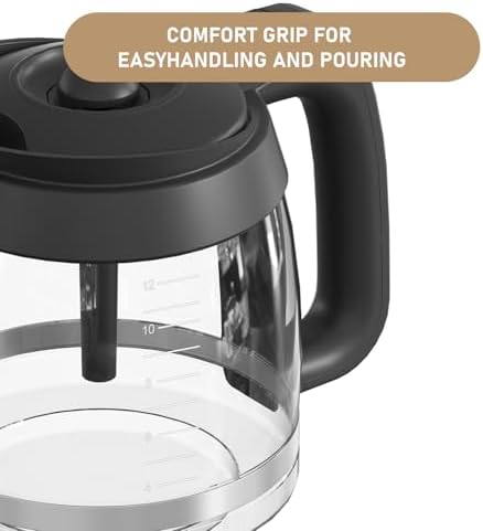 CE200 12-Cup Glass Coffee Pot Replacement Compatible with Ninja Coffee Brewer Maker Models CE251 CE201 CE201C CE200 CE200C Model# XGLSLID200