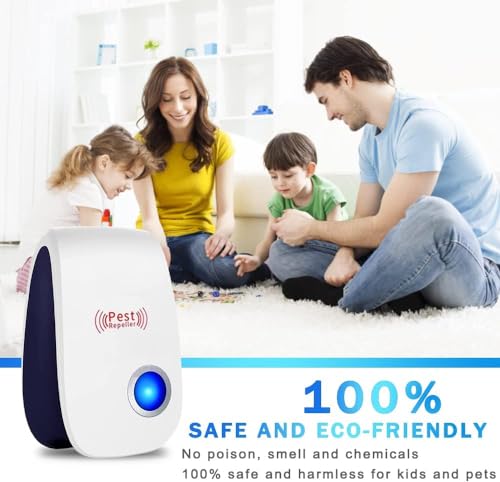Ultrasonic Pest Repeller 10 Pack Electronic Plugin Indoor Sonic Repellent pest Control for Bugs Roaches Insects Mice Mouse Spiders Mosquitoes Mosquito Repellent Indoors Ultrasonic Repellers