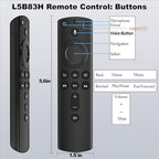 New Voice Replacement TV Remote for FireStick 2rd Gen L5B83H,Fit for Amazon Smart TVs Stick (2nd Gen,3rd Gen,Lite,4K),for All Insignia Smart TVs,for Amazon TVs Cube (1st Gen,2nd Gen)