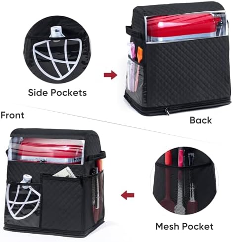 BAGSPRITE Stand Mixer Cover with Detachable Appliance Sliders Base Compatible with KitchenAid Mixer-Storage Bag for 4.5/5 Quart with Pockets for Kitchen Aid Accessories and Attachments